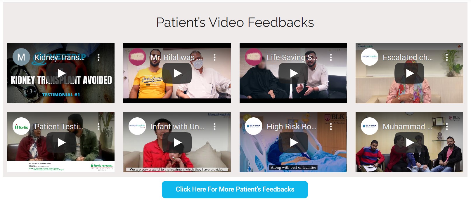 Patient's video feedback